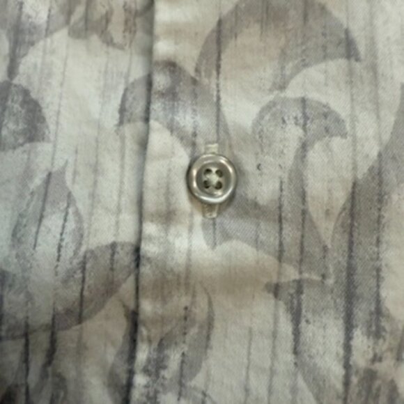 Tommy Bahama Taupe & Grey Leaf Print Long Sleeve Shirt - Size XXL - Picture 7 of 12